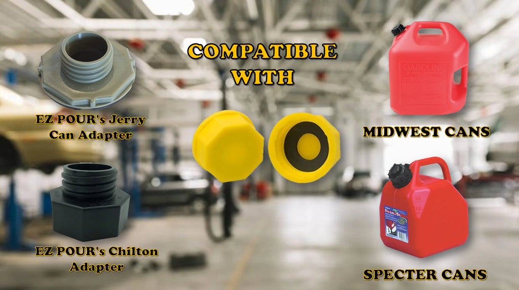 Yellow Coarse Thread Solid Base Cap for Storage Gas Cans (Pack of 2) A463