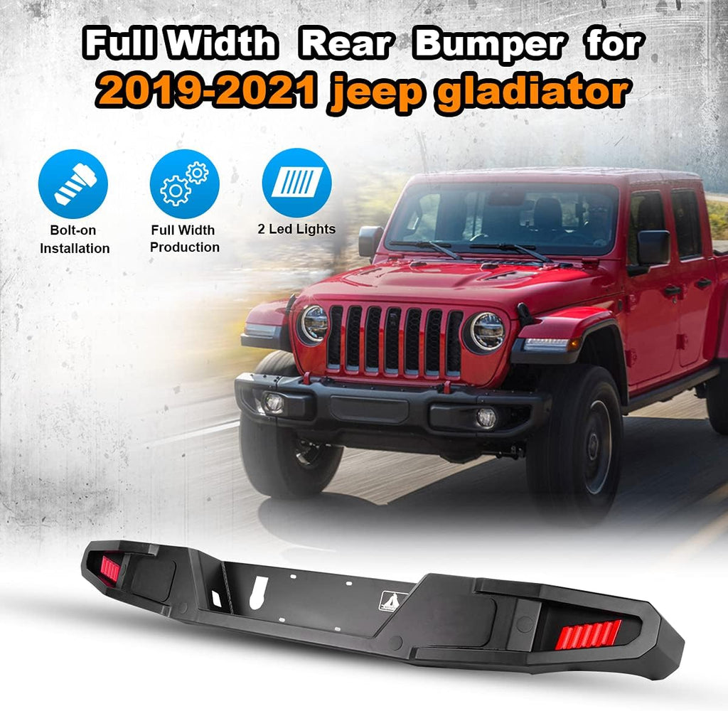 Rear Bumper with 2 Led Lights and Hitch Receiver B353042