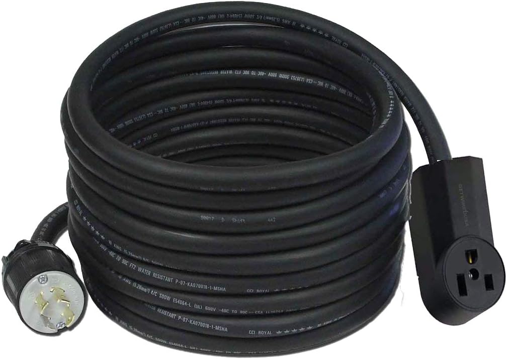 75-Foot NEMA L14-30P to 6-50R Heavy Duty 10/3 Extension Cord Adapter D6848