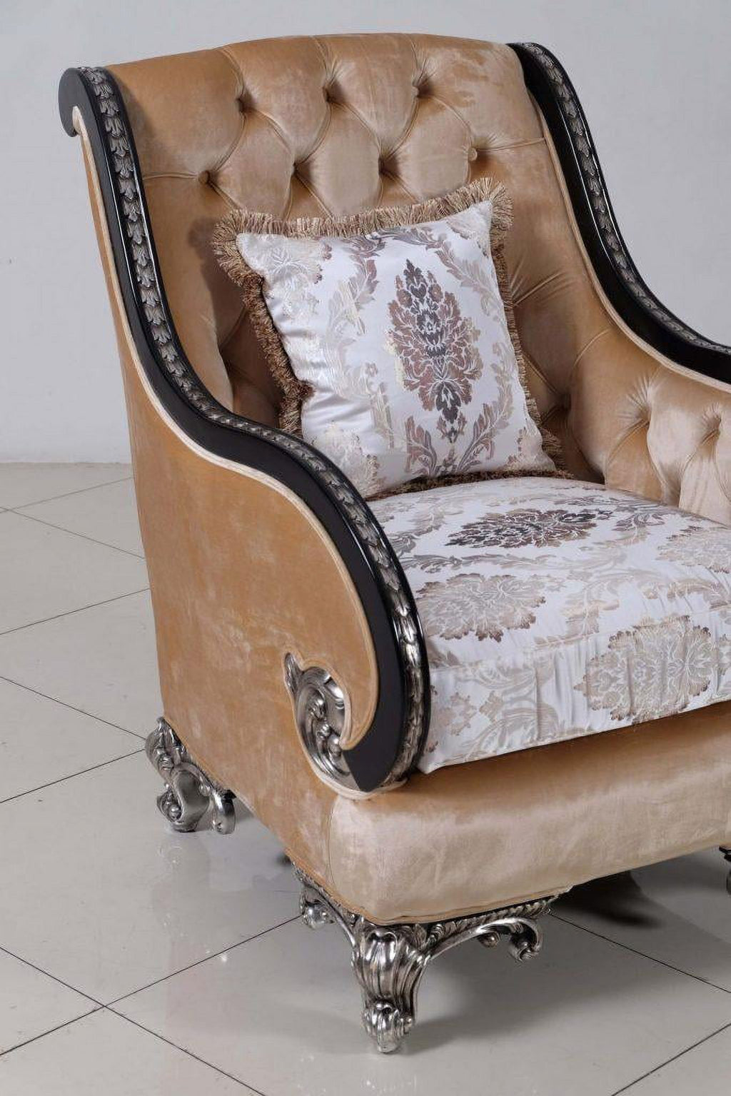 Black & Silver Wood Trim Chair Set 2 O72993