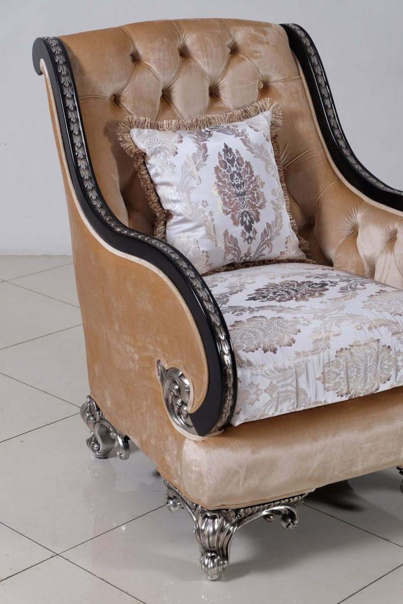 Black & Silver Wood Trim Chair Set 2 O72993