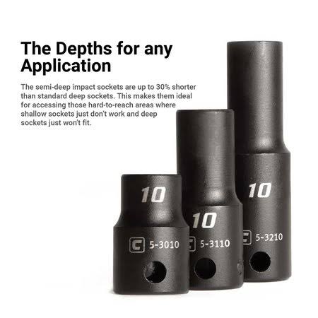 3/8 in. Drive Impact Socket Set, Metric A160
