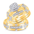 14kt Yellow Gold Diamond Solitaire Wedding Ring Set 3/4 Cttw Ring Size 7 K78280