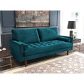 Dark Cyan Velvet Square Arm Sofa R820