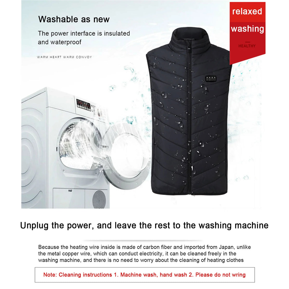 Waterproof Heated Vest with 4 in 1 Smart Controller W906544