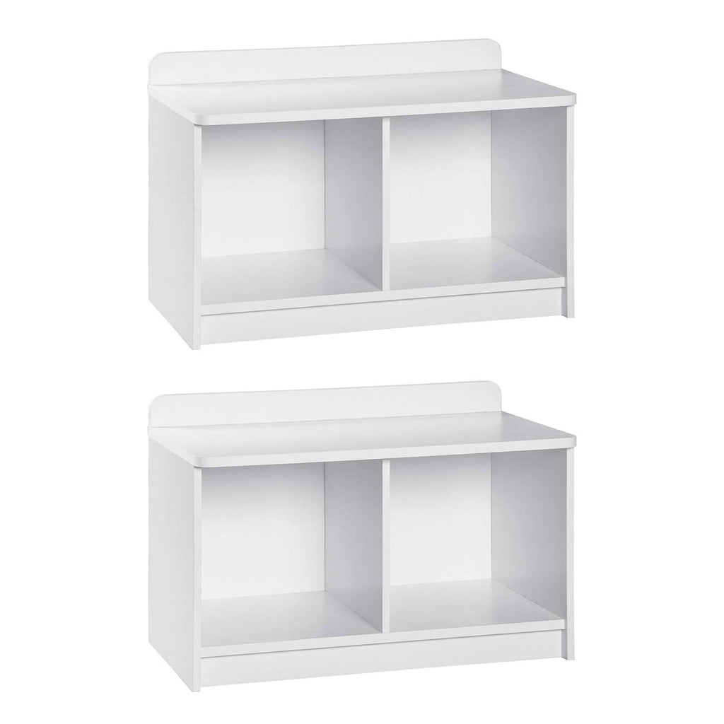 White 2-Cube Wood Storage Bench (2 Pack) G869844