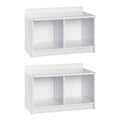 White 2-Cube Wood Storage Bench (2 Pack) G869844