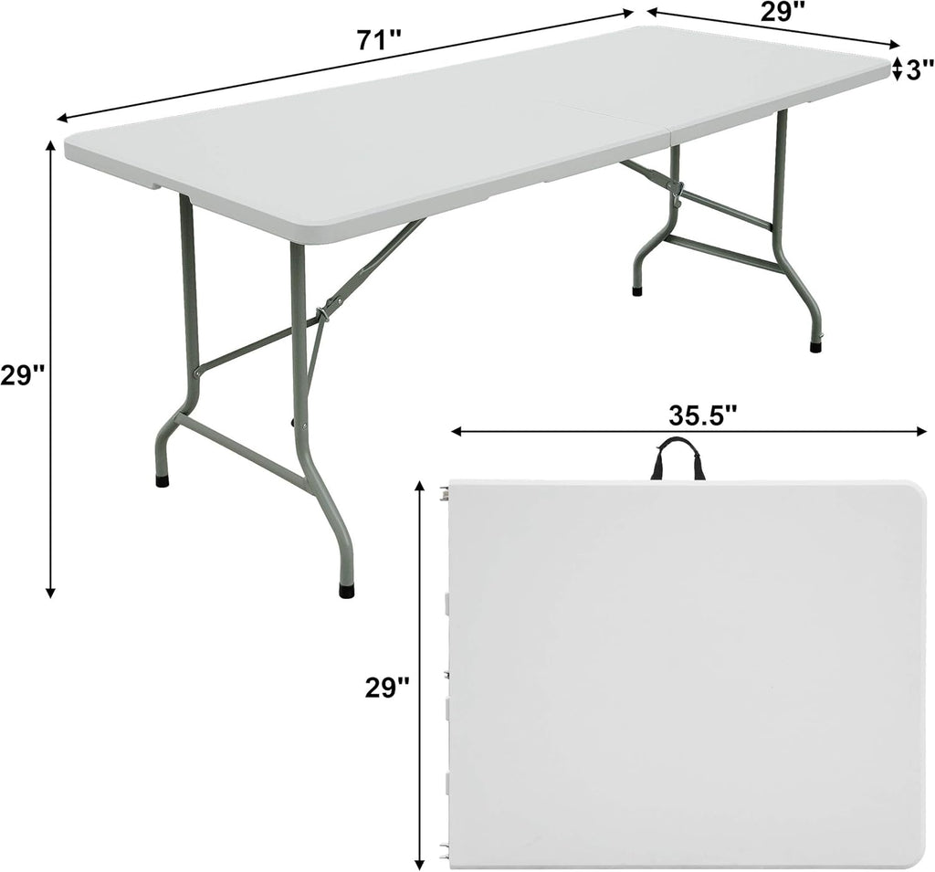 6ft Folding Utility Table (White) P736489