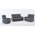 3-Piece Reclining Chenille Fabric Sofa Set Light Gray J3563