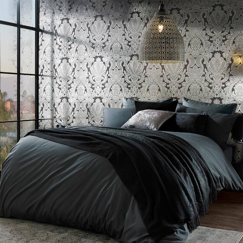 Souk Damask Cardamom Wallpaper D6812