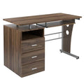 Rustic Walnut 3-Drawers Computer Desk K8535