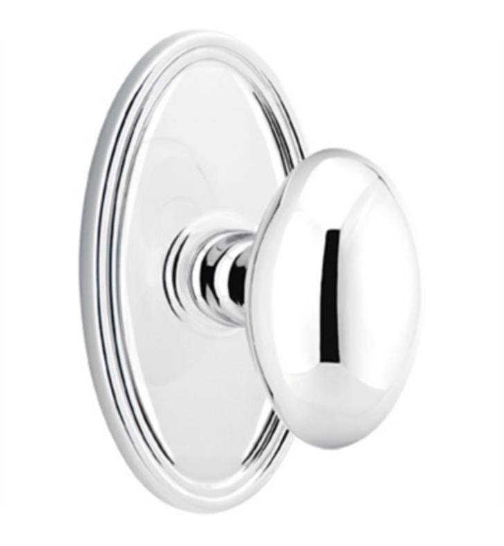Passage Knob with Oval Rose, Bright Chrome I22591