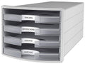 4 Open Drawers Light Grey/ Translucent Clear S7089