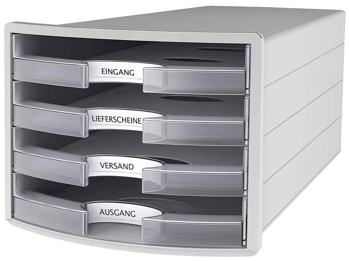 4 Open Drawers Light Grey/ Translucent Clear S7089