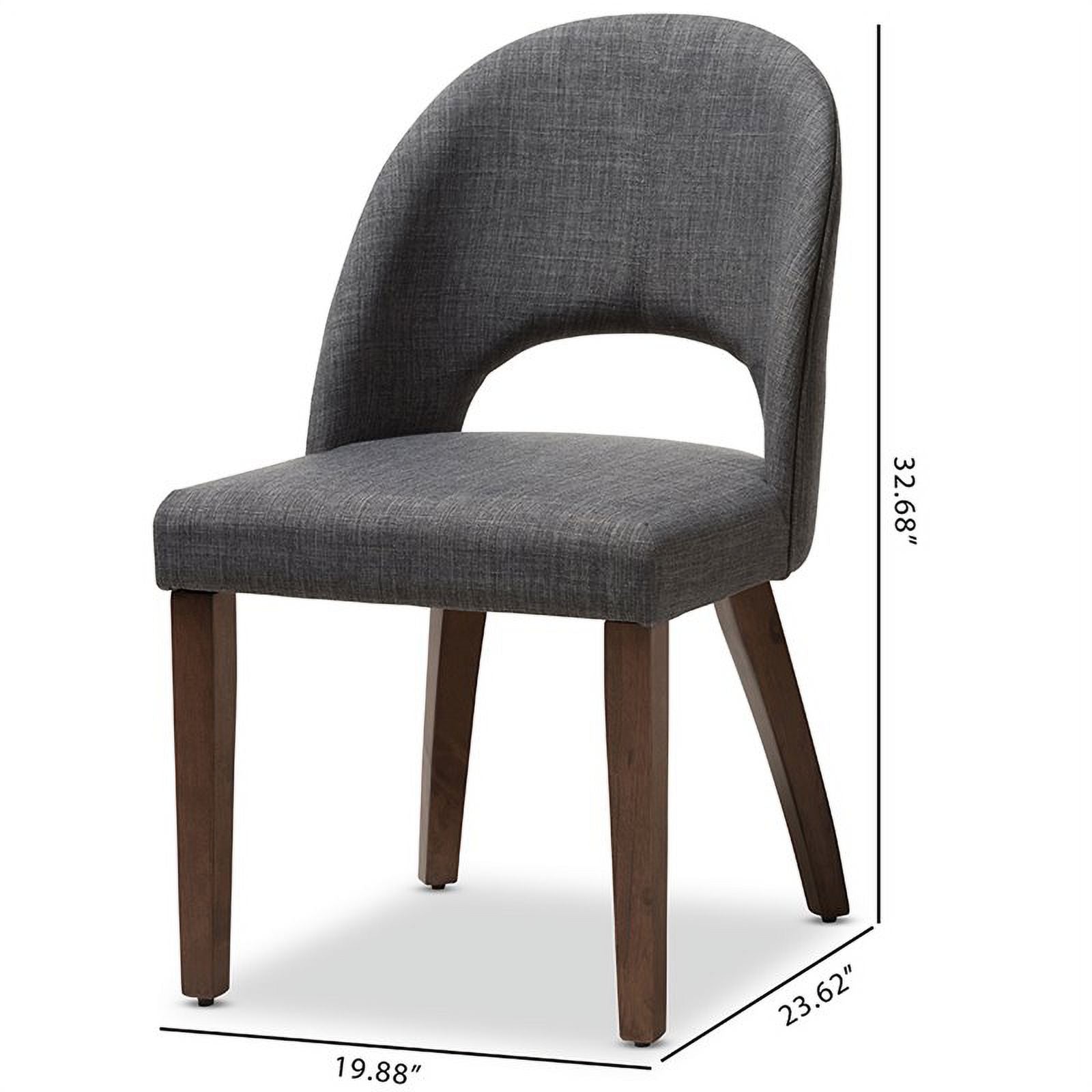 18.5" Mid-Century Fabric Dining Side Chair in Dark Gray (Set of 2) E3368