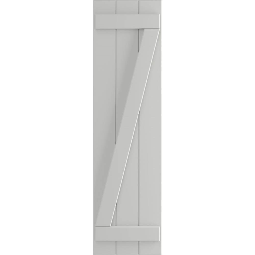 16-1/8x22 x 39x22 PVC Board and Batten Shutters, Hailstorm Gray, Per Pair V57565