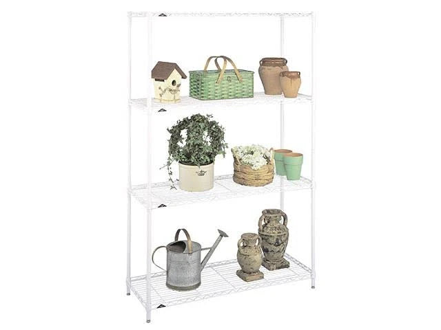 White Epoxy Finish Wire Bookcase Z215