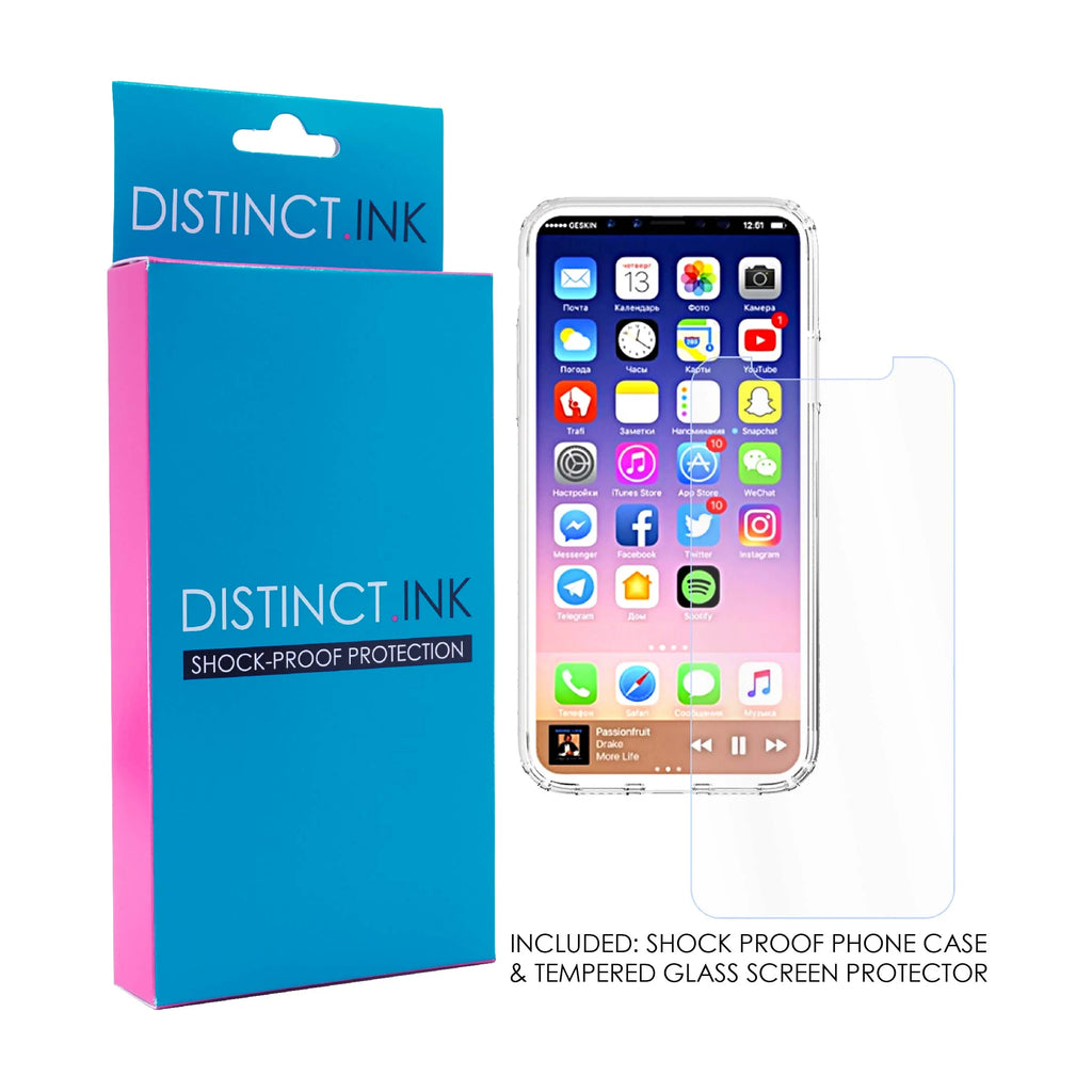 Clear Shockproof Hybrid Case for iPhone X / XS with TPU Bumper Acrylic Back Tempered Glass Screen Protector O99539