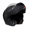 Flat Black Motorcycle Modular Helmet with Drop Down Visor H9502