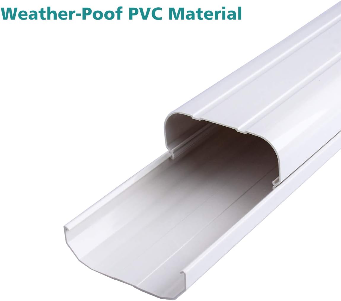 PVC Decorative Air Conditioner Line Set Cover Kit, 3in W, 9ft L, Pack of 2 G54821