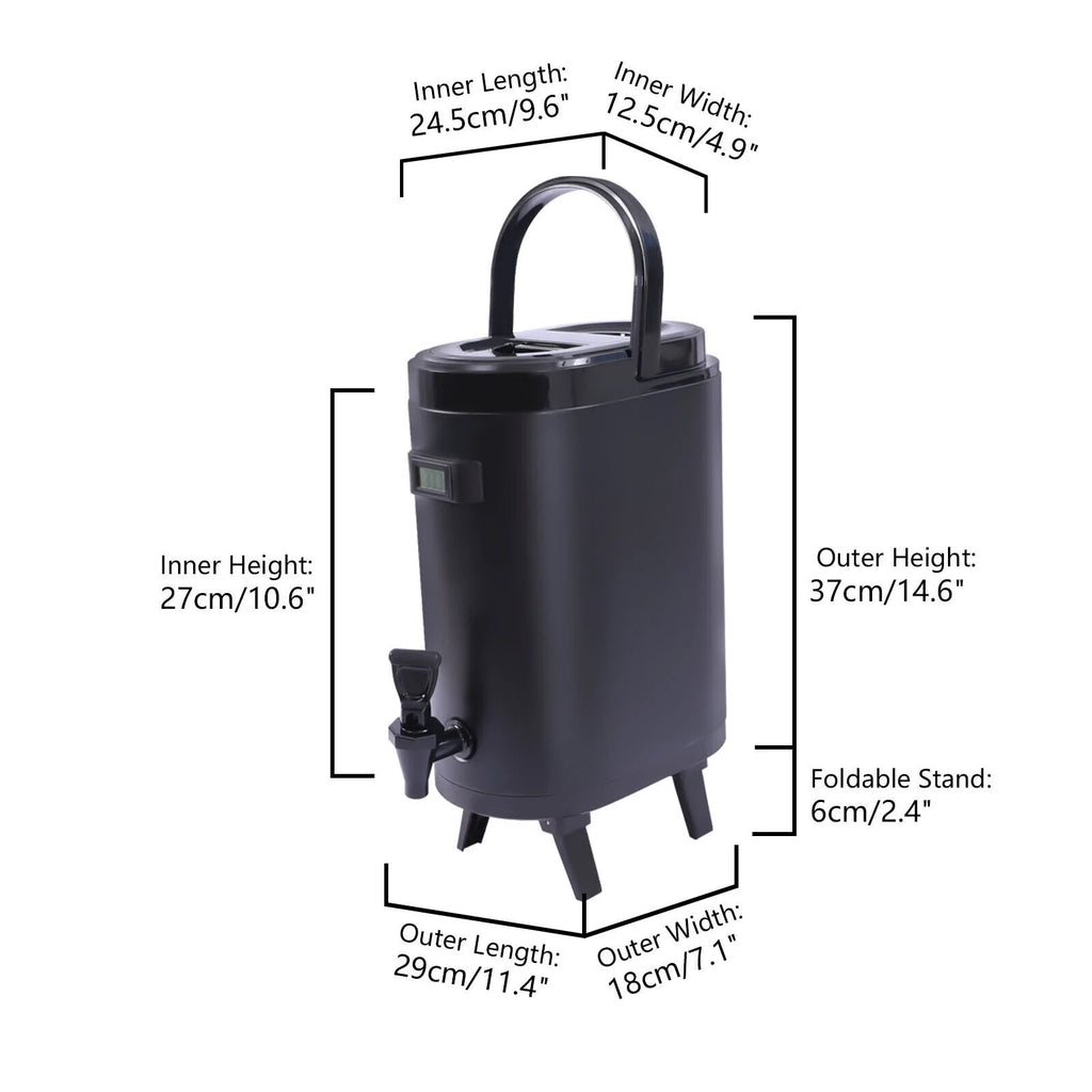 10L Insulated Stainless Beverage Dispenser with Thermometer F767520
