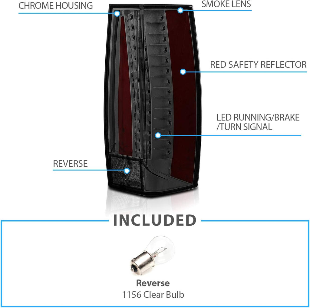 Smoke LED Replacement Tail Lights Pair K361604