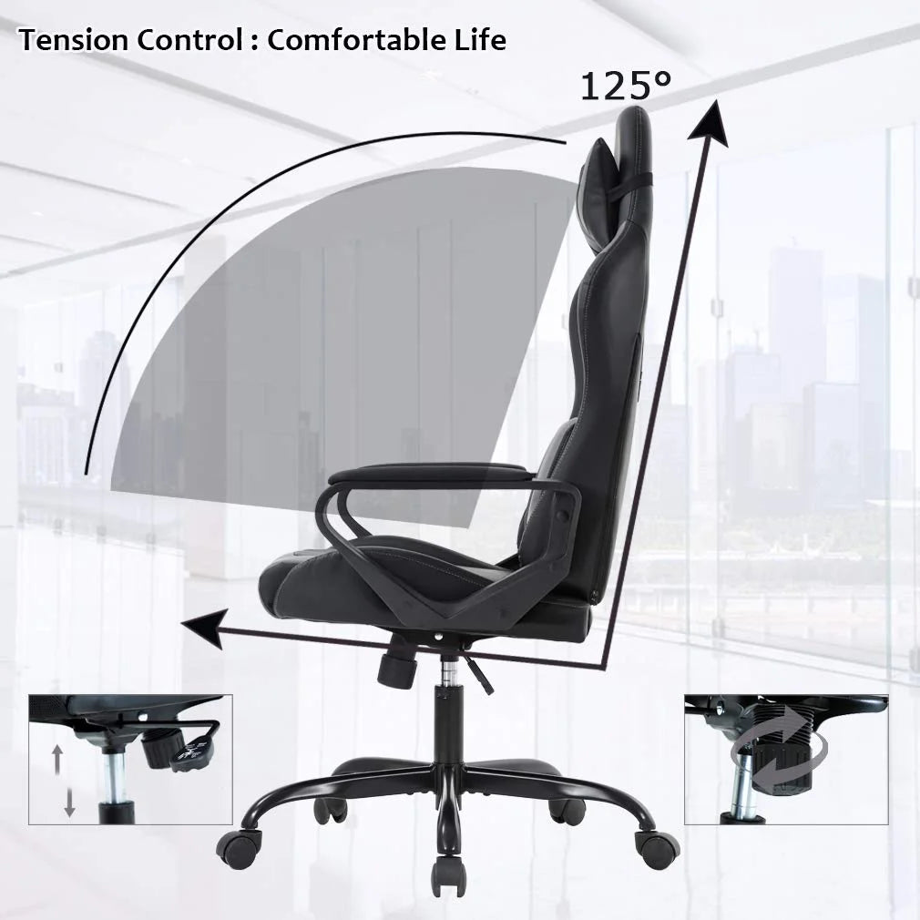 High-Back Gaming Chair with Lumbar Support (Blue) O475597