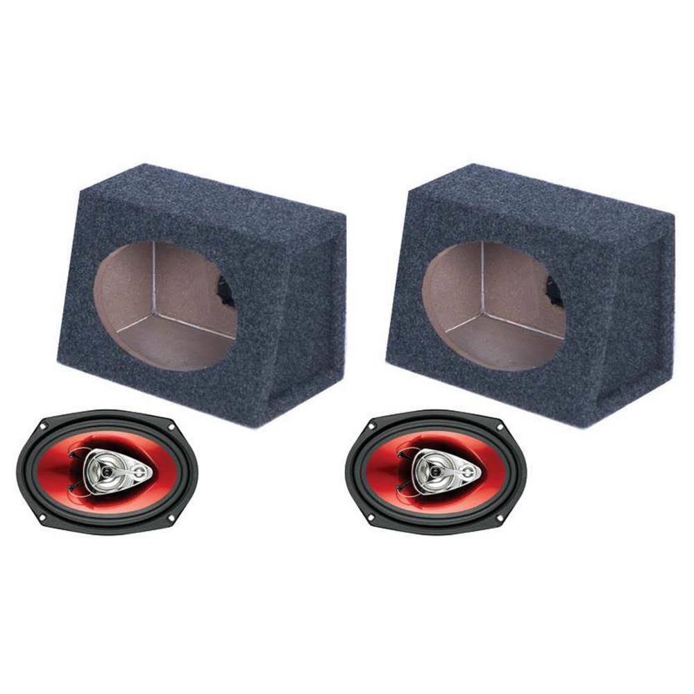 6x9x22 400W Car Audio Speakers with 2 Speaker Box Enclosures U38229
