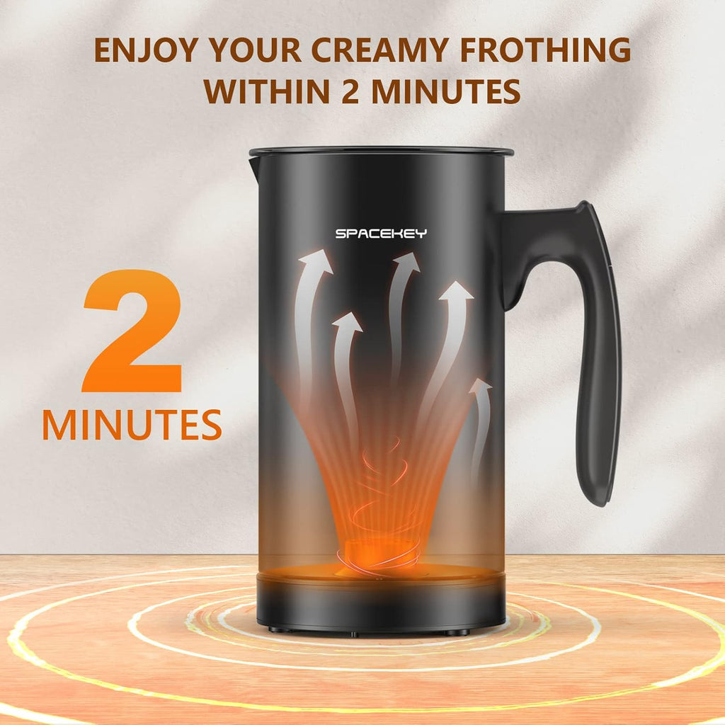 Black Pack of 2 Stainless Steel Electric Milk Frother and Steamer M8771