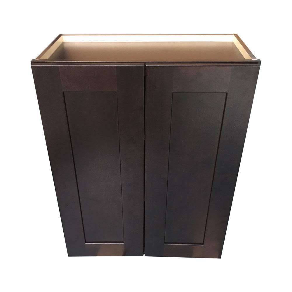 27x36x12 in. Shaker Double Door Wall Cabinet with 2 Adjustable Shelves in Espresso U386