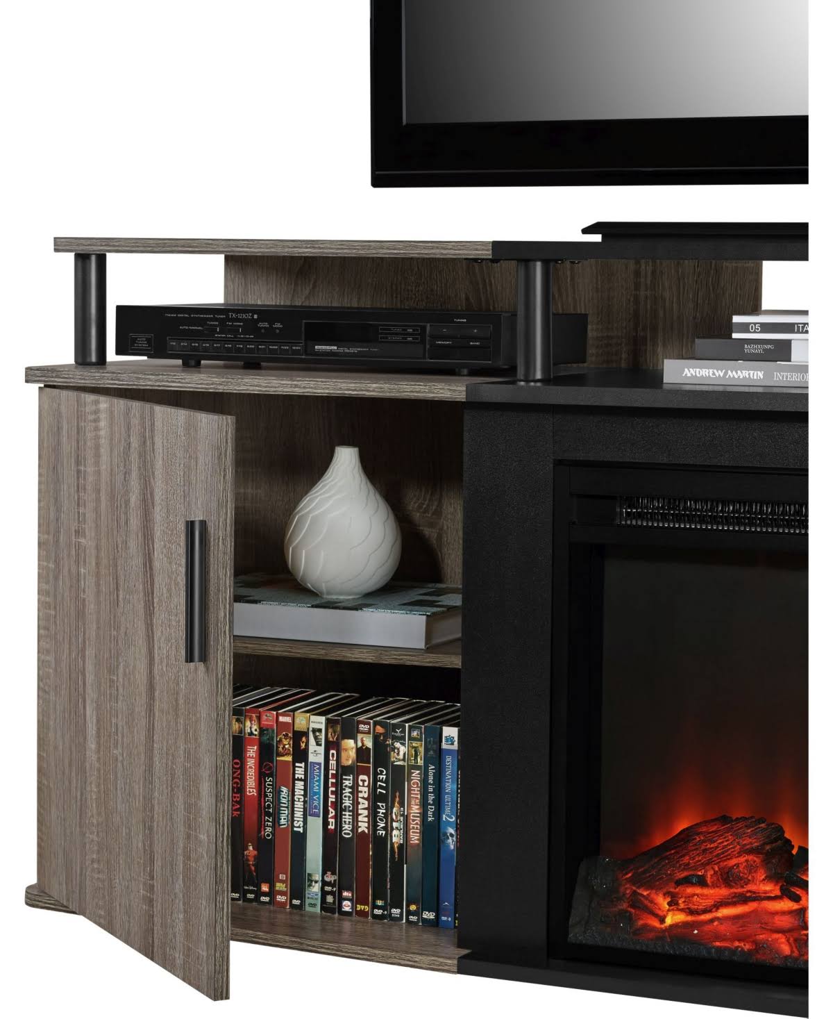 Electric Fireplace TV Console - Grey K811208