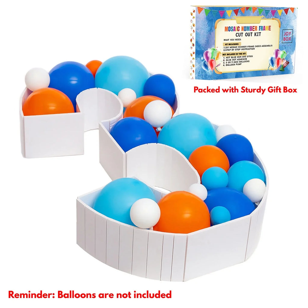3 Pre-Cut Cardboard Light Up Mosaic Number Balloon Kit M403430