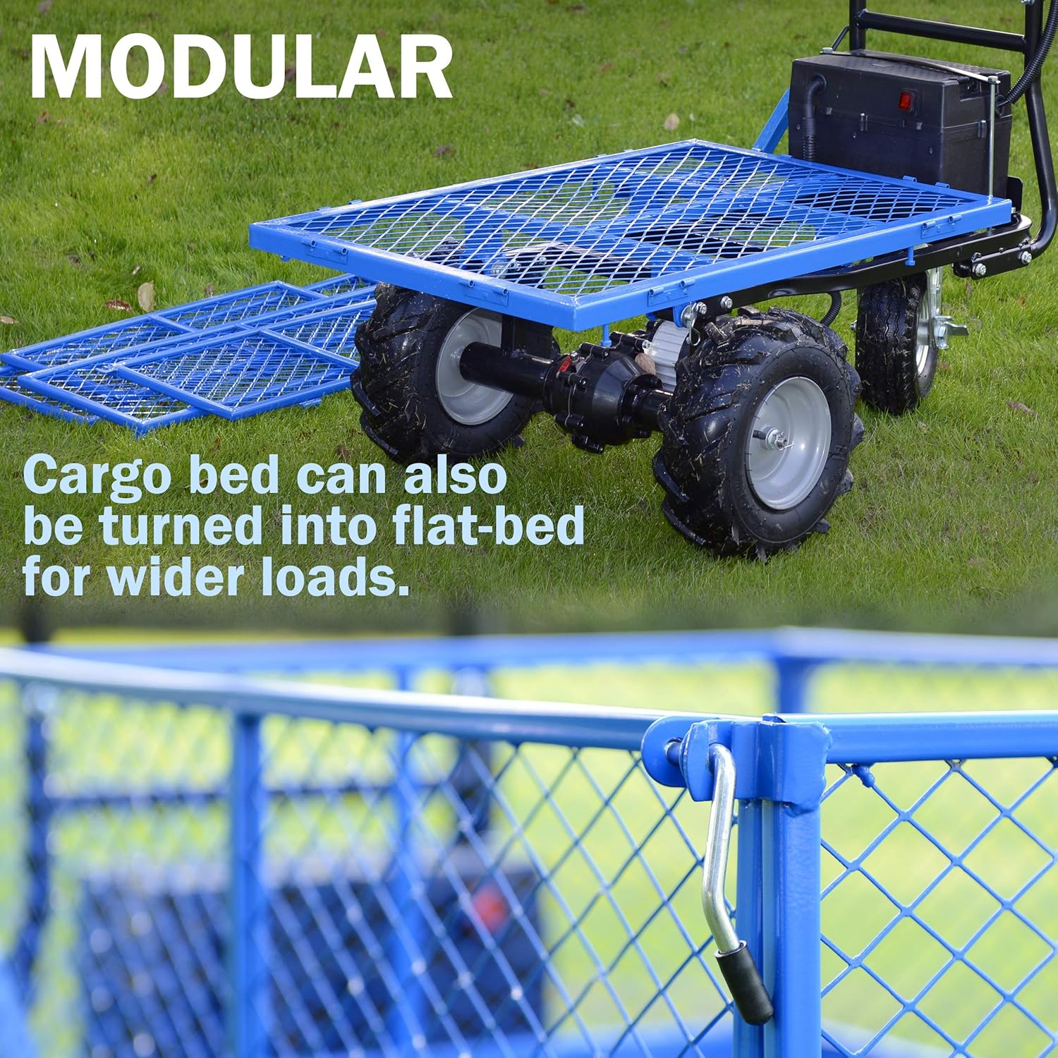 Electric Utility Cart Hand Truck 500W Battery Driven Max 500Lbs Load L4647
