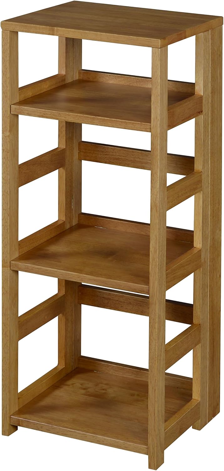 Square Folding Bookcase, 34-inch, Medium Oak U448