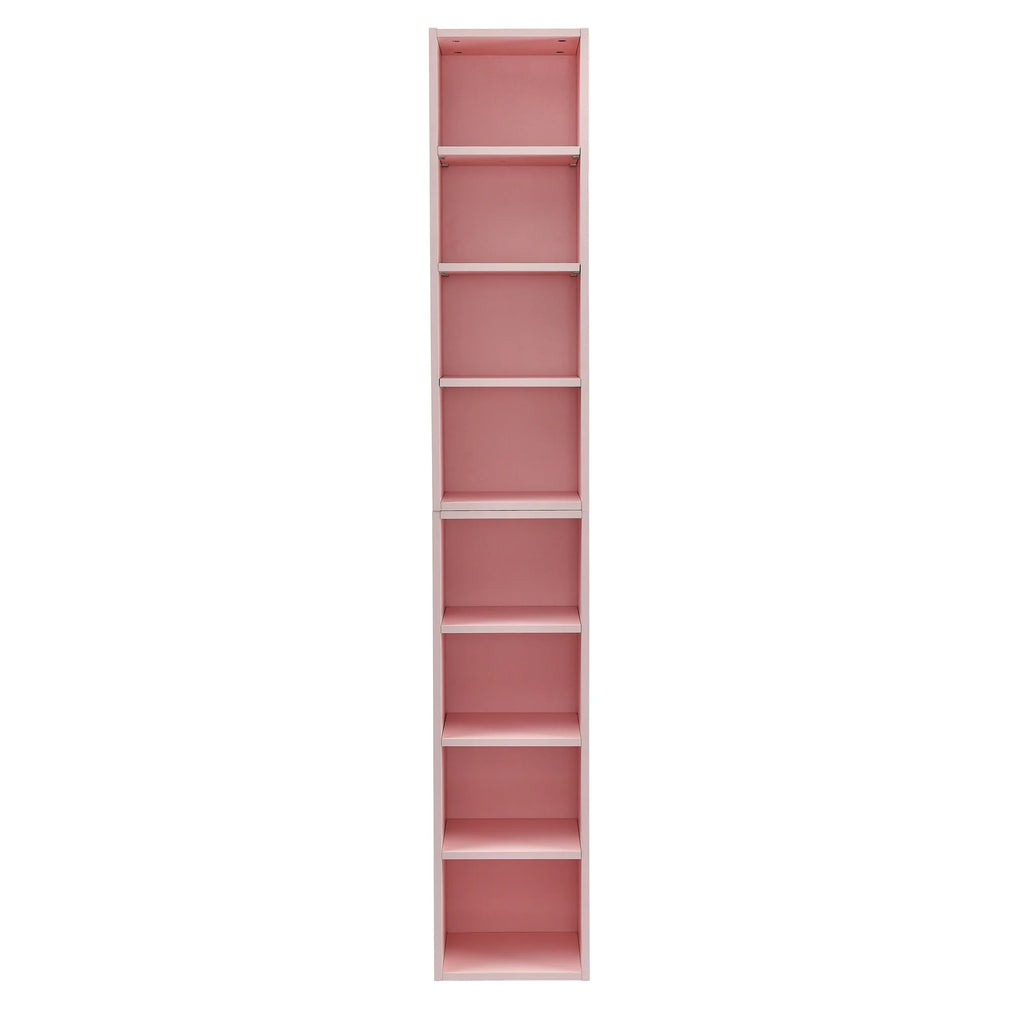 8-Tier Tall Narrow Bookcase with Adjustable Shelves H383