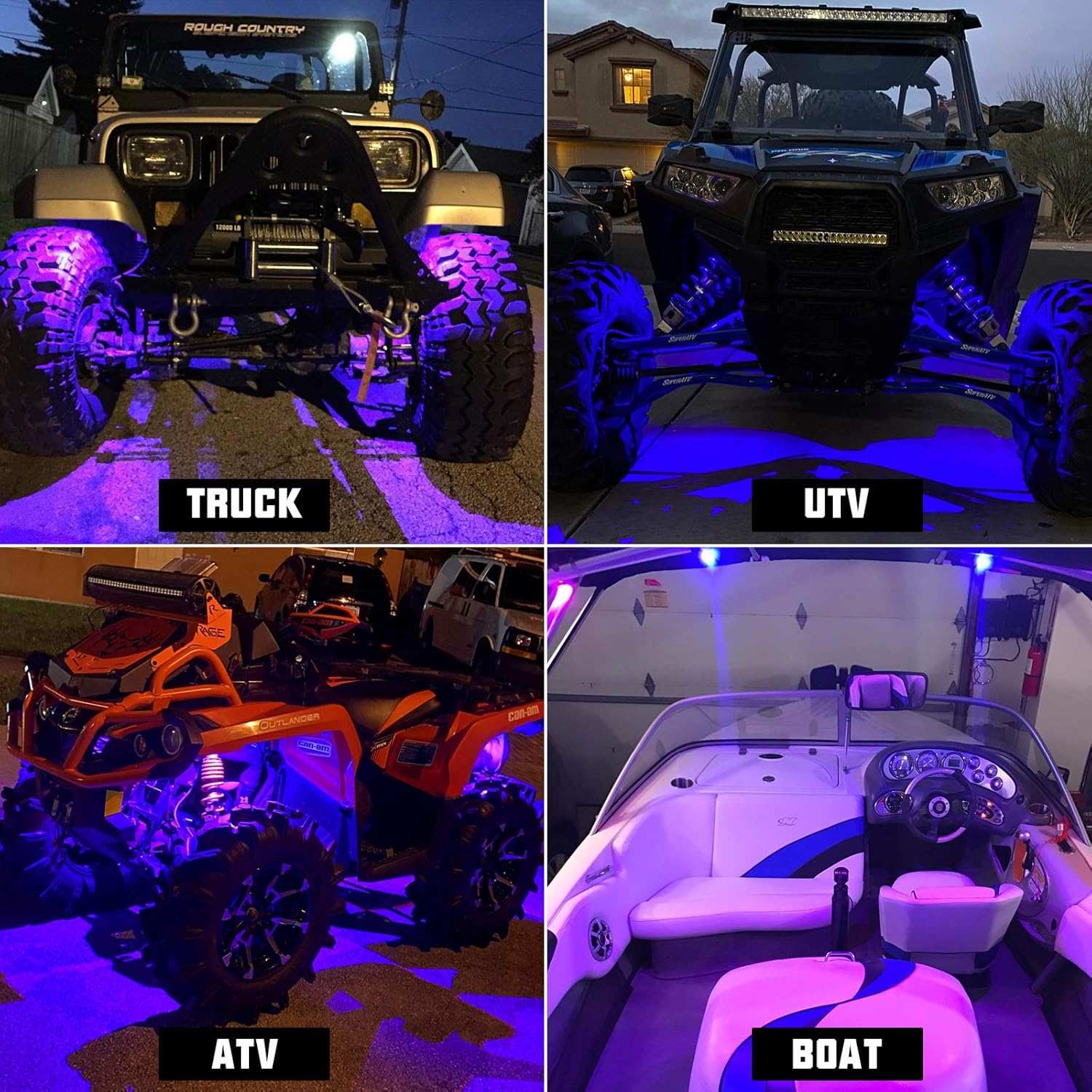 12 Pods RGB LED Rock Lights with Remote Control C893