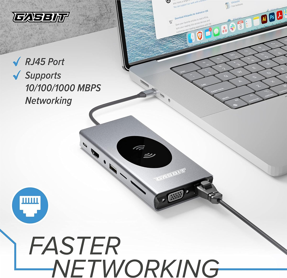 15-in-1 USB C Hub Multiport Adapter with Wireless Phone Charger P882243