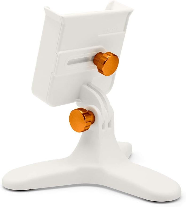 White Universal Desktop Cell Phone Holder with Red Billet Knobs Pack of 2 L311