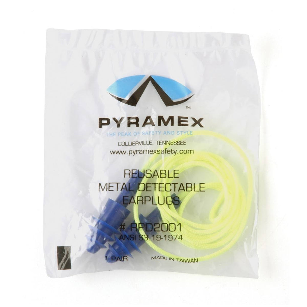Metal Detectable Reusable Earplugs, 100 Pair/Box U436386