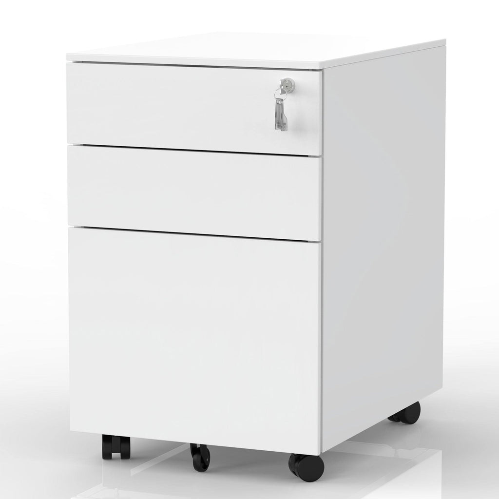 Black Metal 3 Drawer Lockable File Cabinet Q875