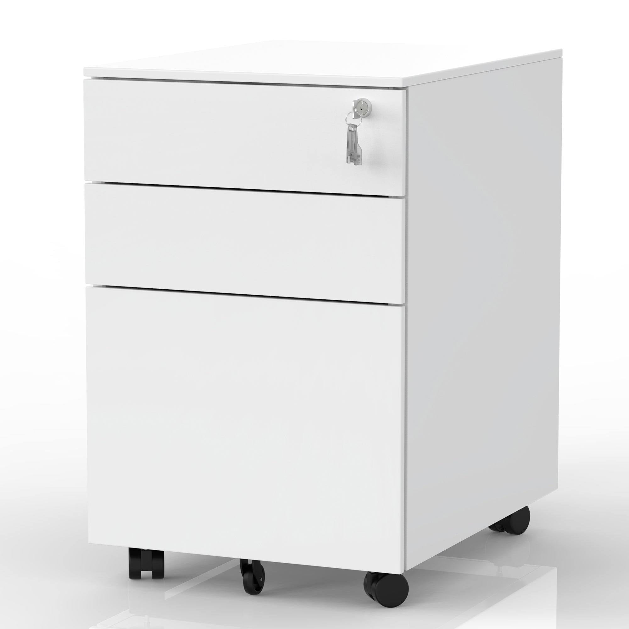 Black Metal 3 Drawer Lockable File Cabinet Q875