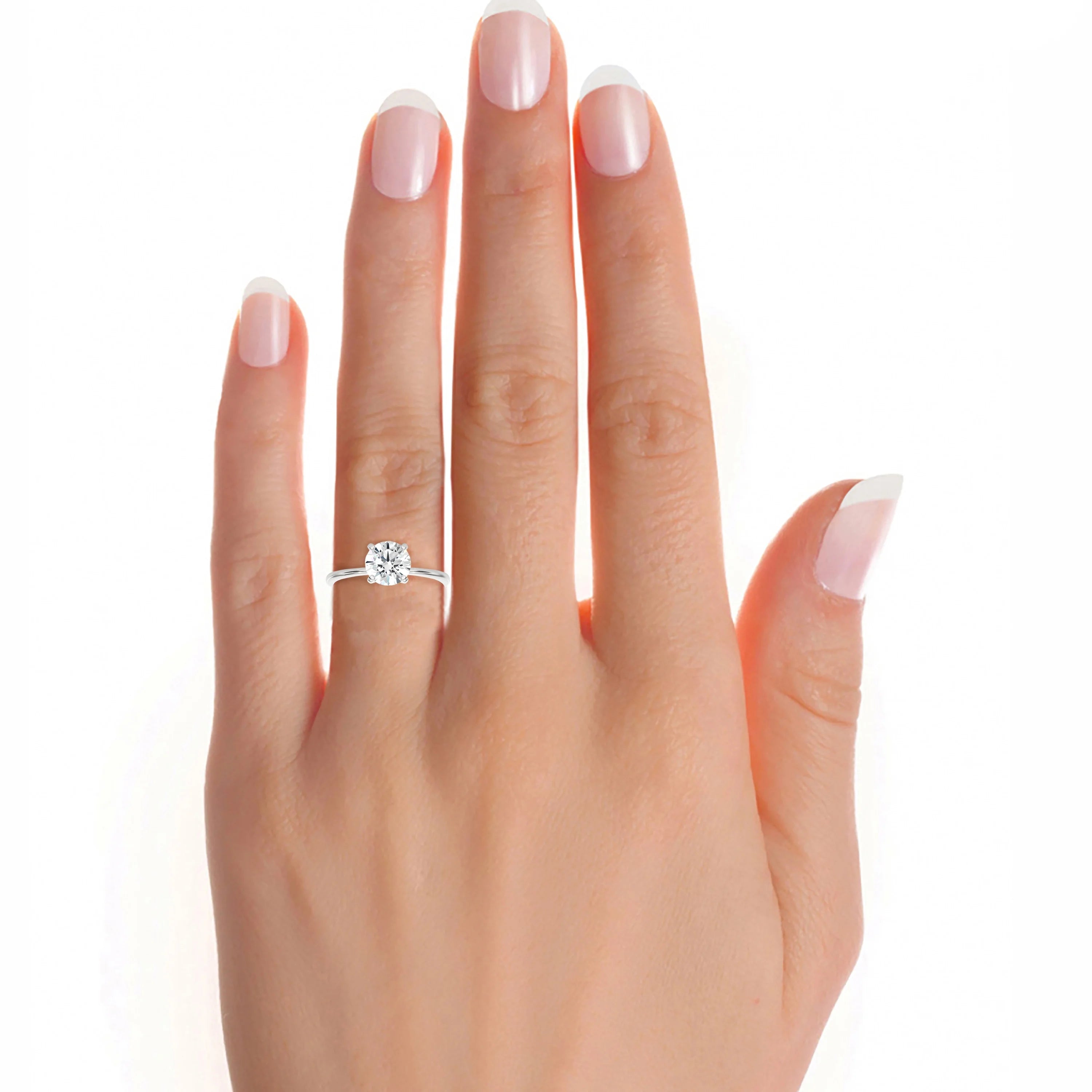 14k White Gold Solitaire Engagement Ring A6368