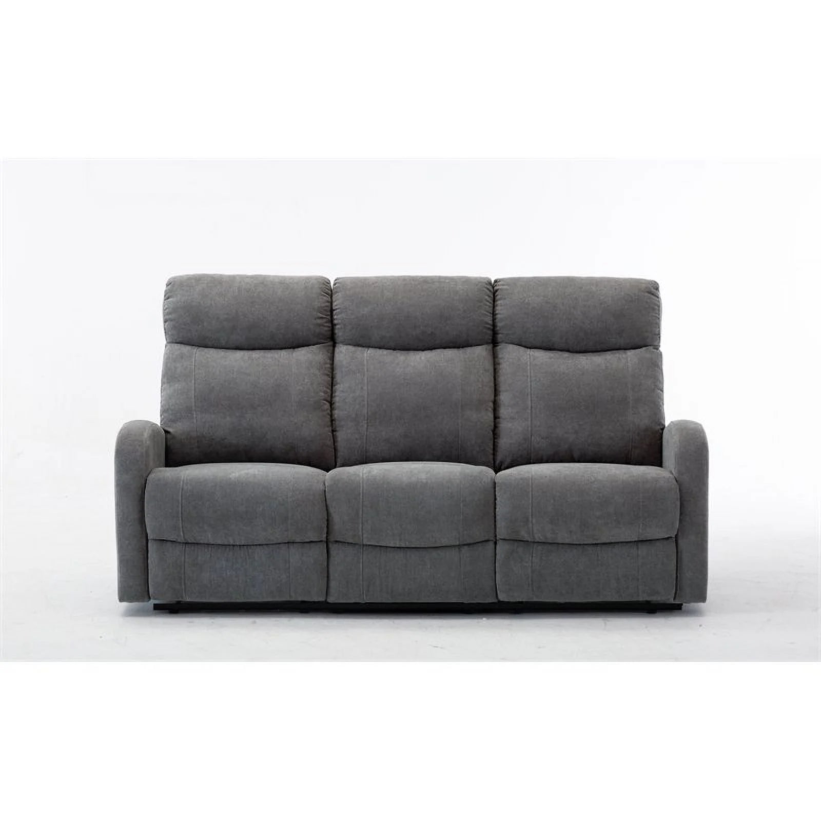 3-Piece Reclining Chenille Fabric Sofa Set Light Gray J3563