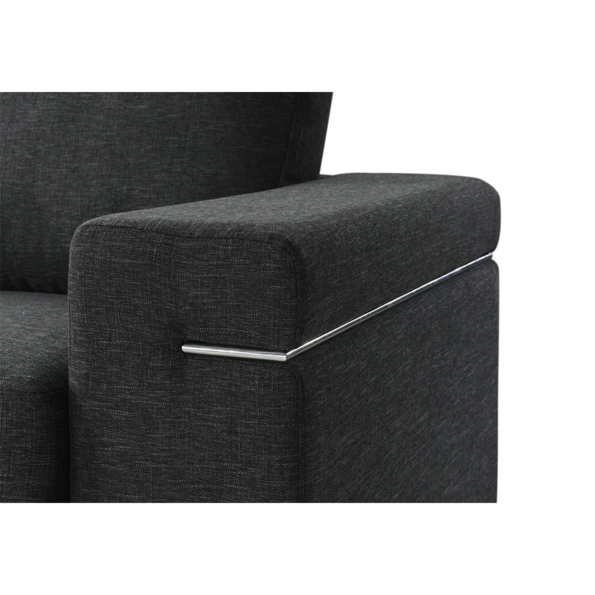 Black Linen Fabric Loveseat O20936