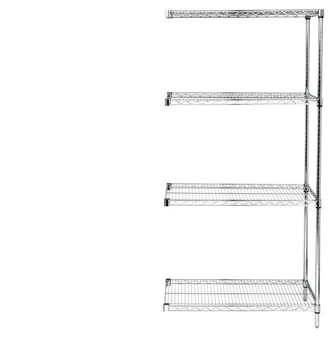 4-Shelf Starter Kit Black Epoxy Wire Shelving 24x48x74 inch H72744