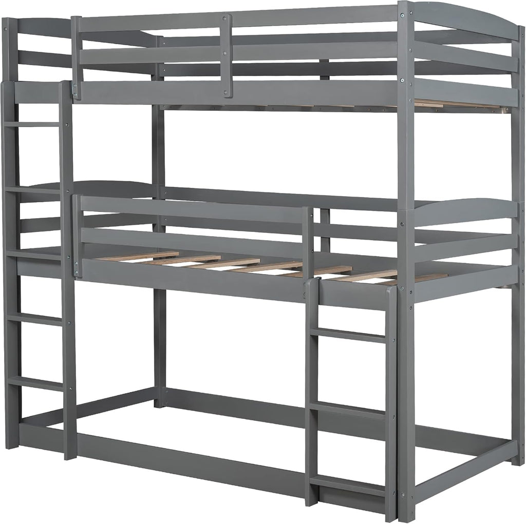 Solid Wood Twin Triple Bunk Bed G749056