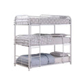 White Metal Twin Triple Bunk Bed H11773