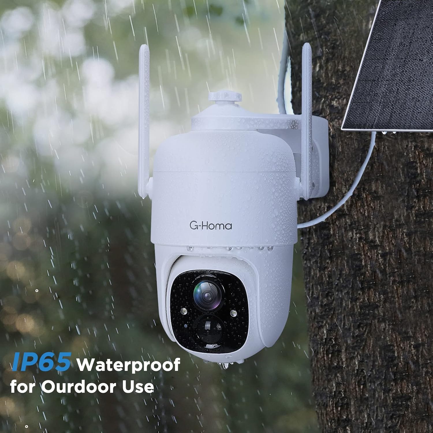 Wireless Outdoor Security Camera with Solar Panel, 1080p Night Vision, 2-Way Audio, IP65 Waterproof L184517