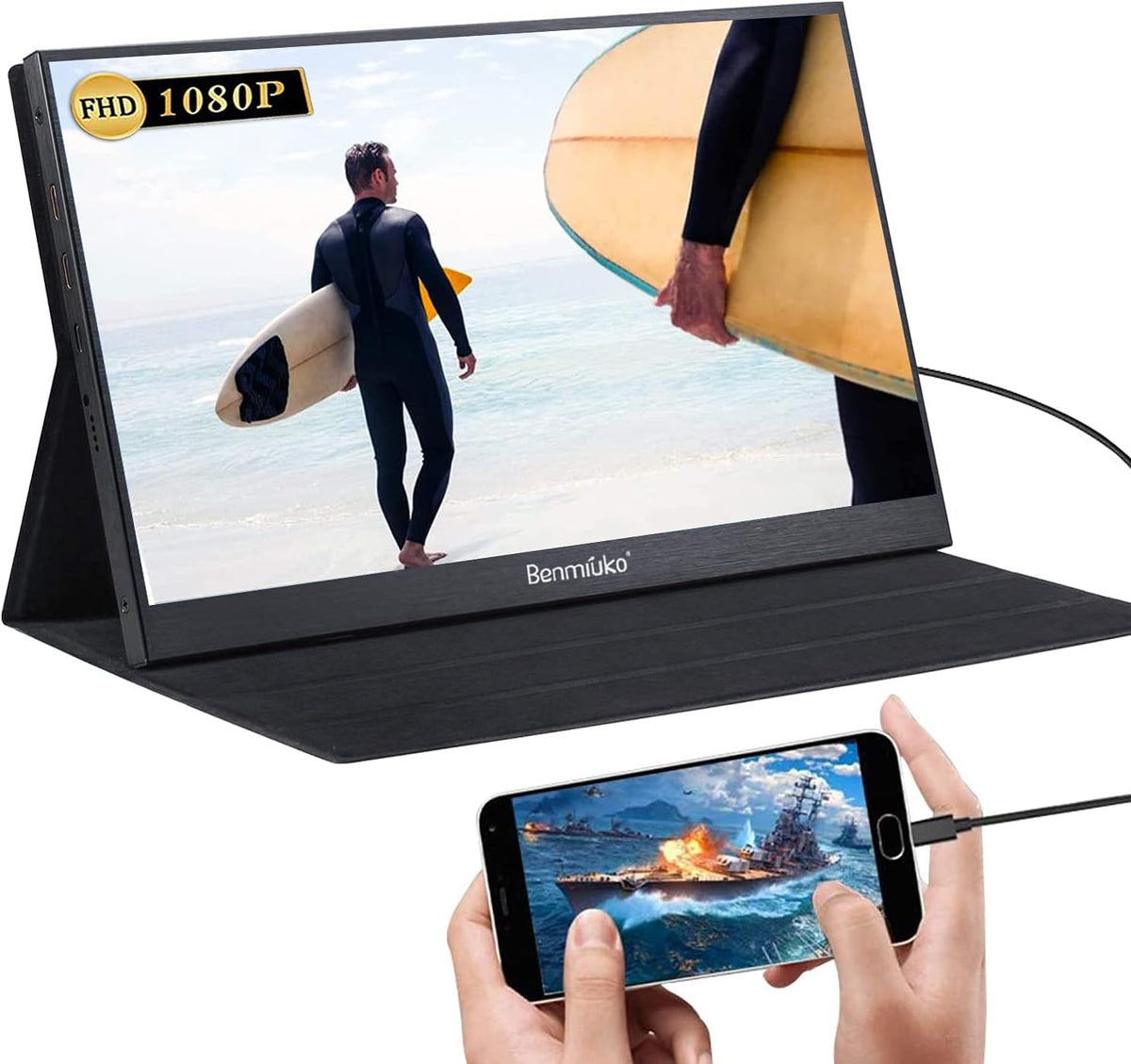 13.3 inch IPS HDMI Portable Monitor 1920x1080 Full HD Security Surveillance Display R1394