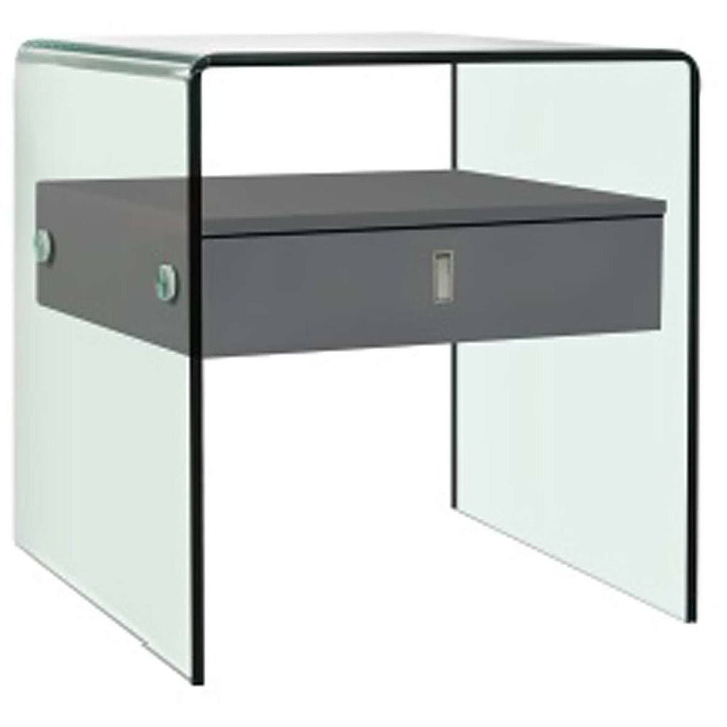 Gray High Gloss Nightstand M6257